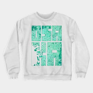 Osaka, Japan City Map Typography - Watercolor Crewneck Sweatshirt